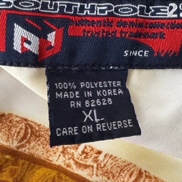 Vintage Southpole Hawaiian Tiki Short Sleeve Button Down Size L - Picture 6 of 7
